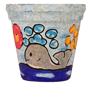 Maceta pintada a mano