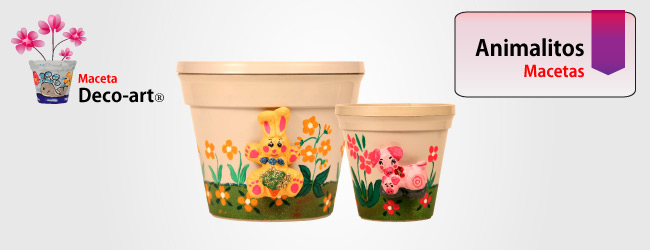 Maceta de plastico Deco-art, Animalitos.